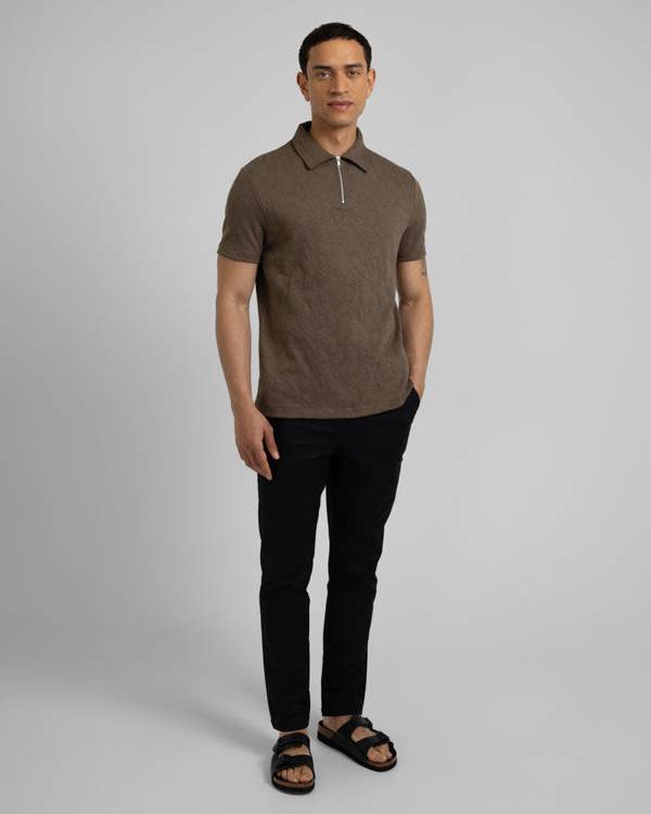 Steel & Jelly Norwood - Leaf Textured Polo Shirt