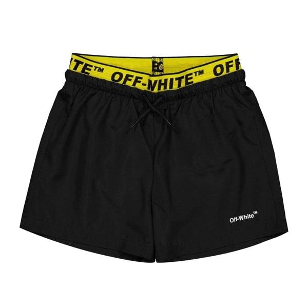 Off White Mens Elasticated Swim Shorts - Black - 