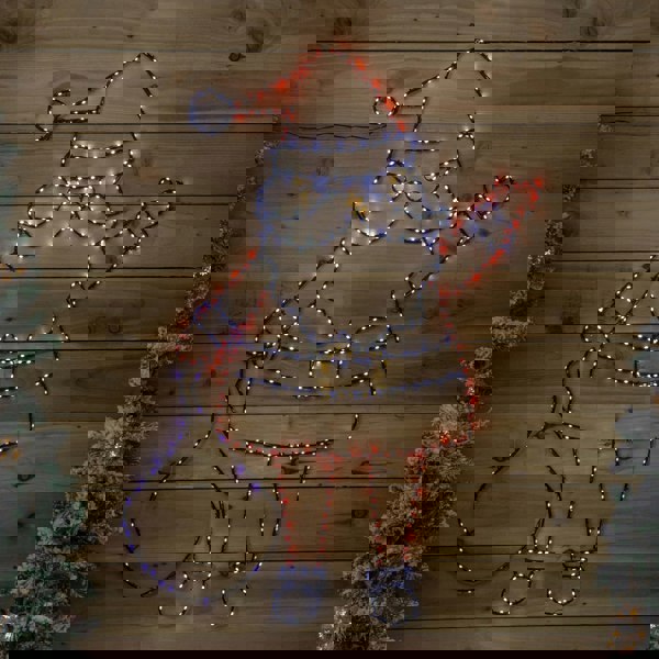 Samuel Alexander 1.18m x 88cm Light up FlexiBright Santa Decoration with 469 Twinkling Multi-Coloured LEDs