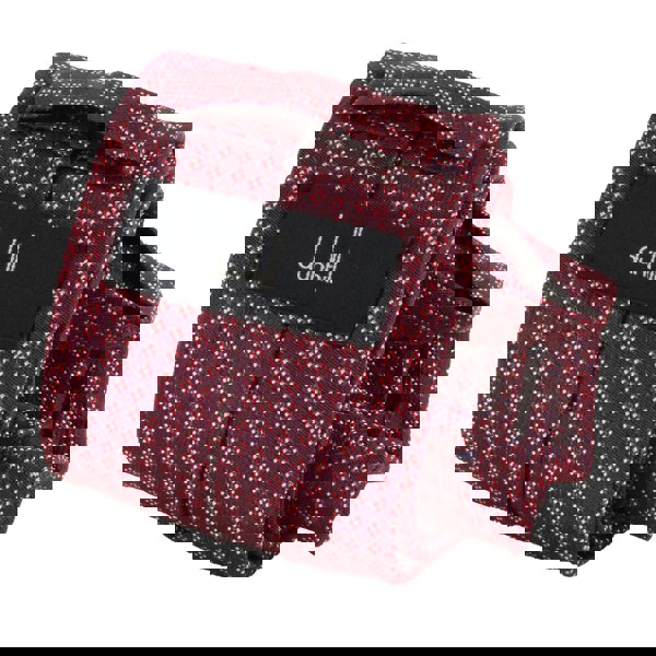 Dunhill jacquard-woven micro geometric patterned silk tie