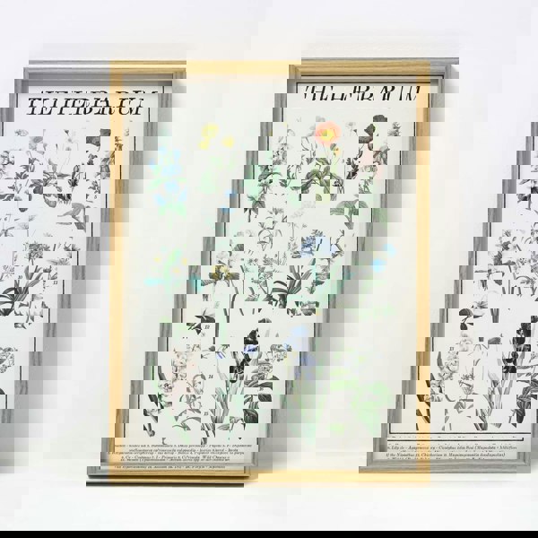 HOMESCAPES Set of 2 Flower Herbarium Wall Art