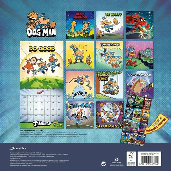 Dog Man Calendar 2027, Wall Calendars, Month To View, Entertainment, Gift