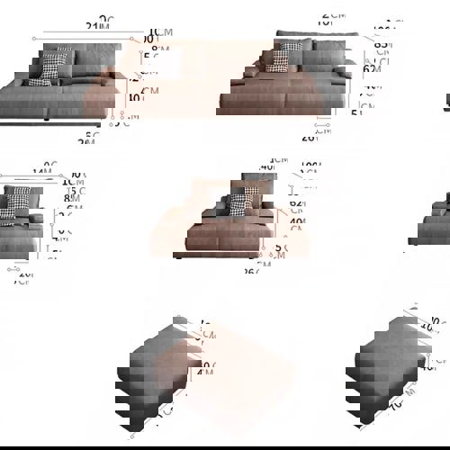 Theodore Tofu Single Seater, Two Seater, Three Seater, Four Seater Sofa, Off White-Rit Concept-Rit Concept