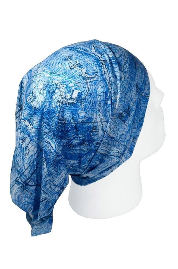 Ben Nevis - The National Three Peaks Multifunctional Scarf RUFFNEK® Blue. Ben Nevis & National Three Peaks Snood – a lightweight, versatile scarf with a map design, perfect for men and women on UK outdoor adventures. 