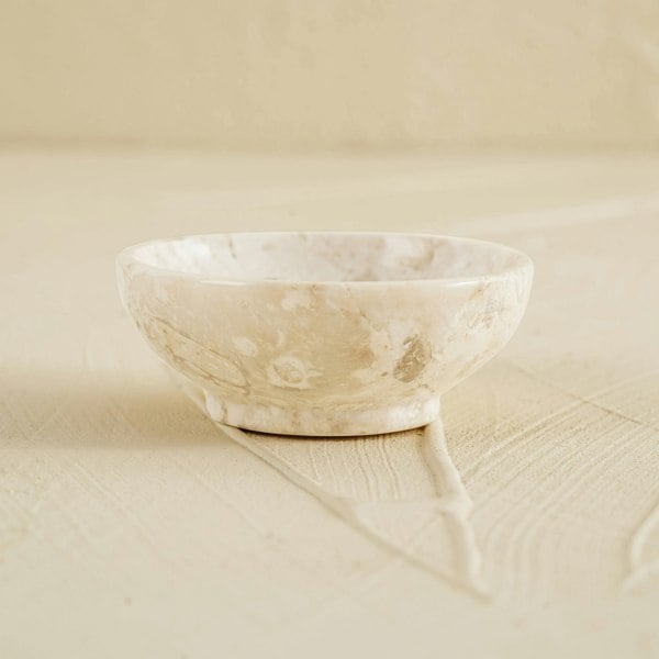 Marble trinket dish set genuine stone jewellery storage vanity
