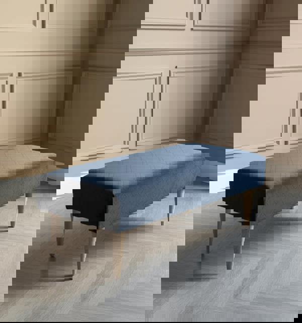 Elegant Stitched Lid Upholstered Ottoman Bench for Home Organisation  - ISTOOLS