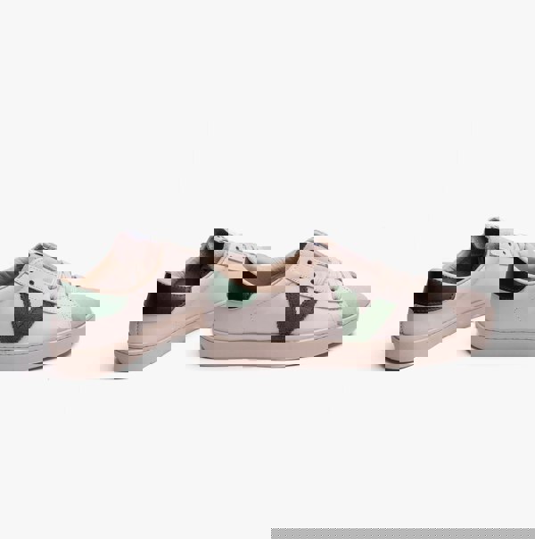 Victoria BERLIN LEATHER & SPLIT Womens Trainers White/Green