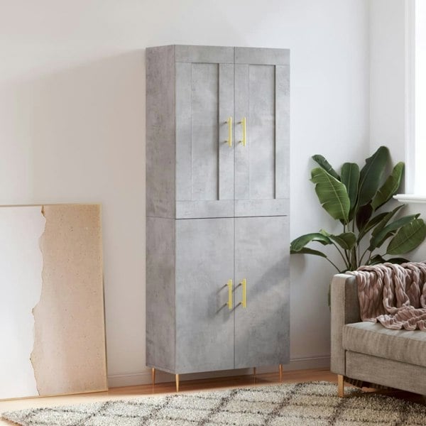 Berkfield Highboard Concrete Grey 69.5x34x180 cm Engineered Wood