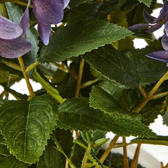 Wyld Haus Artificial Plant Medium Purple Hydrangea Plant In White Ceramic Pot