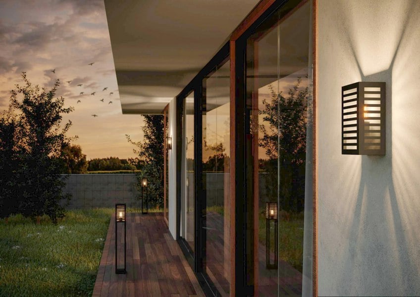 EGLO Alamonte 3 Black Caged Outdoor Wall Light