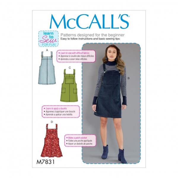McCalls 7831 Paper Sewing Pattern – Women's Dress & Pinafore, Intermediate