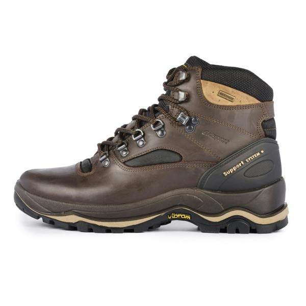Brown leather grisport quatro boot with heel locking system perfect for foot problems
