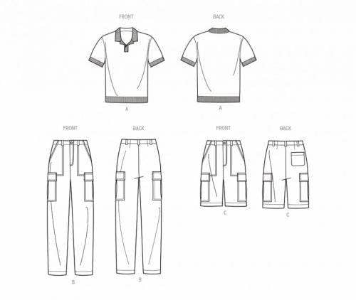 Simplicity Sewing Pattern 9718, Tops, Trousers, Shorts for Men, AA (38-40-42-44-46) - Intermediate
