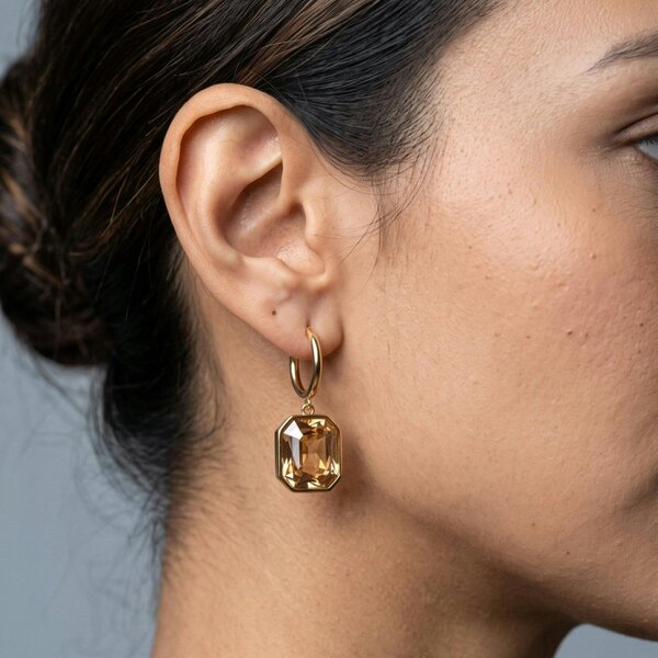 Uchi & Soto Shikaku Square Stone Hoops