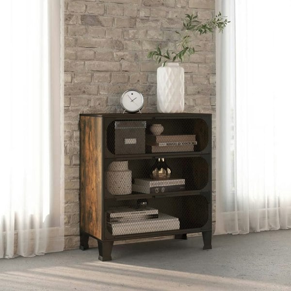 Berkfield Storage Cabinet Rustic Brown 72x36x82 cm Metal and MDF