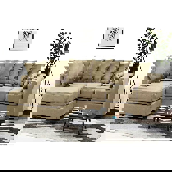 Furnishings For Less Brooklyn Full Foam Plush Velvet Corner Sofa