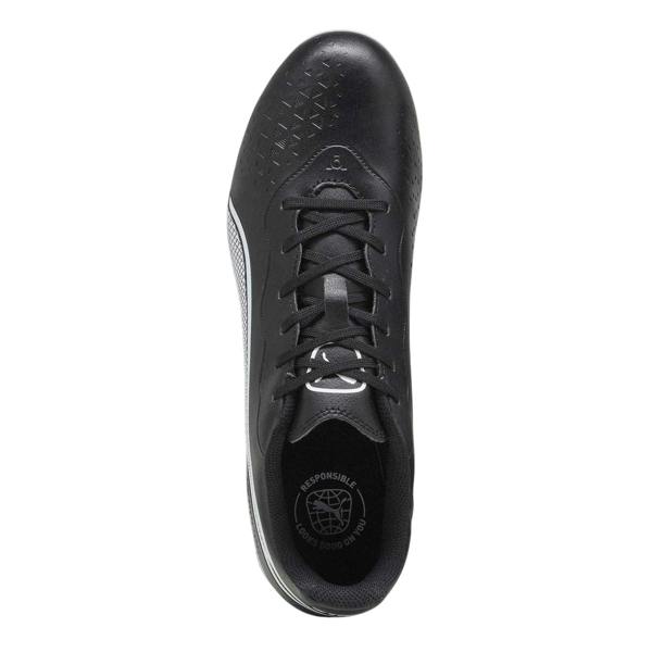 Puma Mens King Match Synthetic Leather Firm Ground Football Boots - Black/White - 