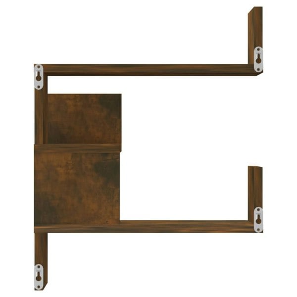 Berkfield Wall Corner Shelves 2 pcs Smoked Oak 40x40x50 cm Engineered Wood