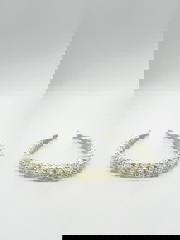 SVNX Minimal Pearl Headband In White