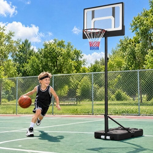 SPORTNOW Basketball Hoop and Stand with Wheels and Base, Black