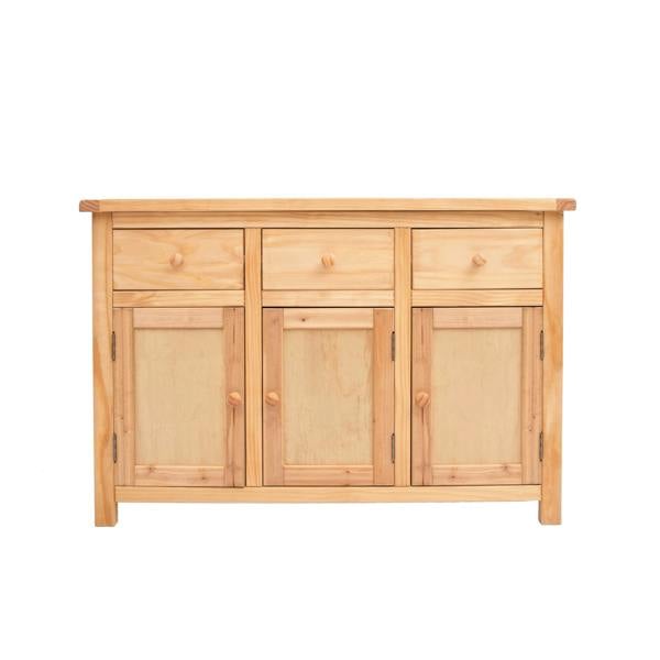 Lugo Waxed 3 Drawer 3 Door Sideboard Wood Knob