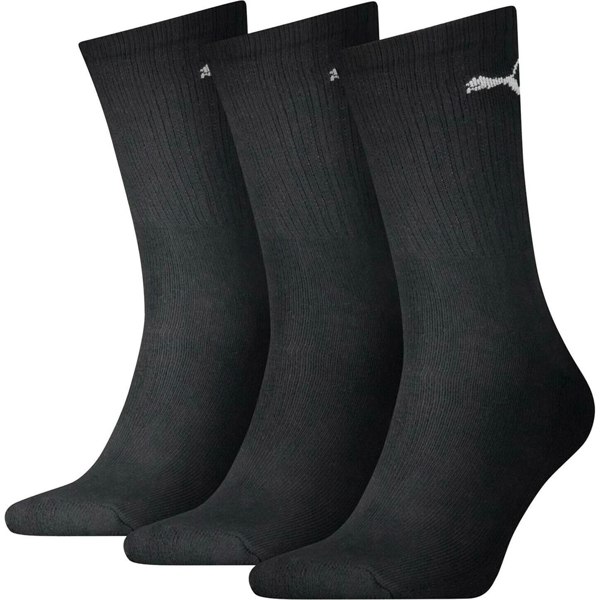 Puma Unisex Adult Crew Sports Socks (Pack of 3) - Black