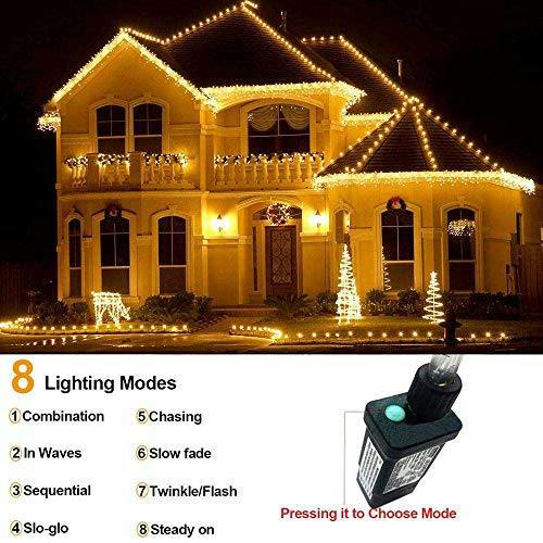 Warm White LED Icicle Christmas Lights Family, 240 or 480 LEDs, 8 Modes, Timer and Memory image 8