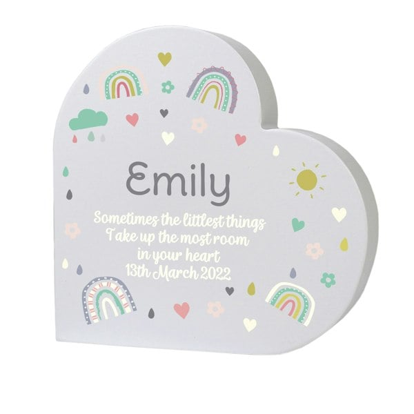 Personalised Memento Company Personalised Rainbow Free Standing Heart ornament
