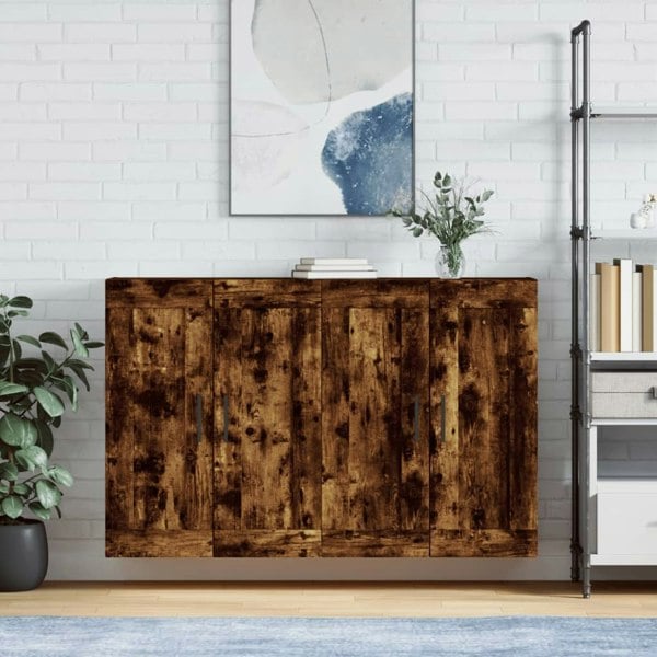 Berkfield Wall Mounted Cabinets 2 pcs Smoked Oak Engineered Wood