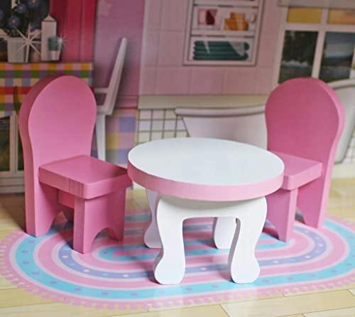 HYGRAD BUILT TO SURVIVE HYGRAD® Kids Wooden Three Levels Victorian Wooden Doll House with Furniture Set For Role Play (Design 2)