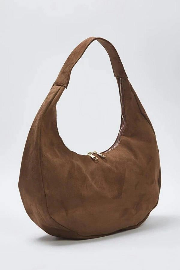 WOVCOR Suede Half Moon Women's Oval Shoulder Bag