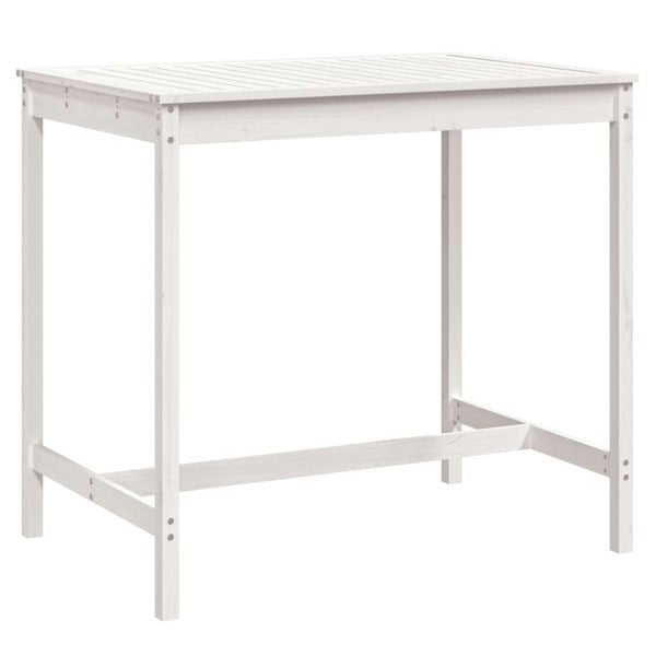 Berkfield Garden Table White 121x82.5x110 cm Solid Wood Pine