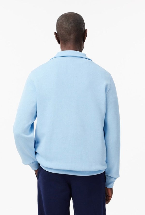 Lacoste Men's Zip-Up High Neck Interlock Sweatshirt - Blue