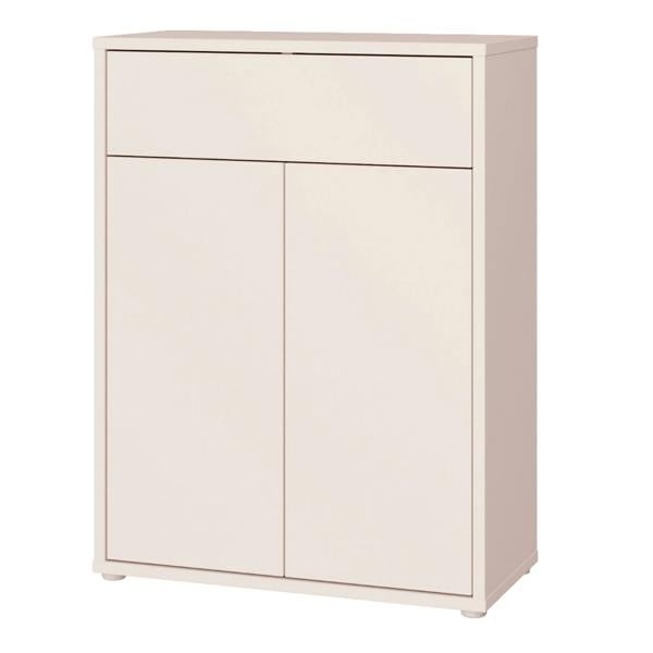 Furniture To Go Alice Springs Compact Shoe Cabinet with 2 Doors Push-to-Open & 1 Drawer Push-to-Open in Sand