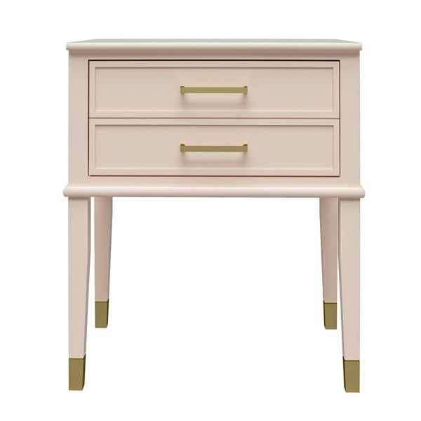 Dorel Home Westerleigh End Table with Drawer in Pink