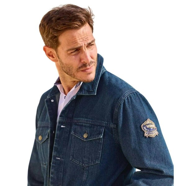 Atlas For Men Mens Denim Jacket - Stone/Blue