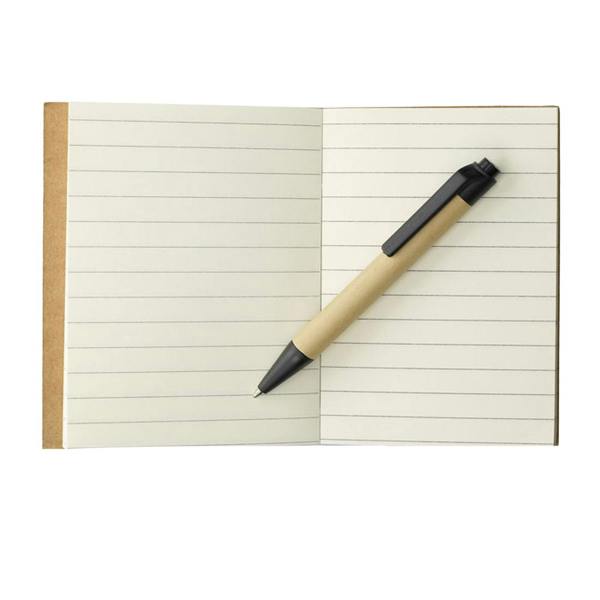 MidOcean Cartopad Recycled Notebook & Pen - Black - 