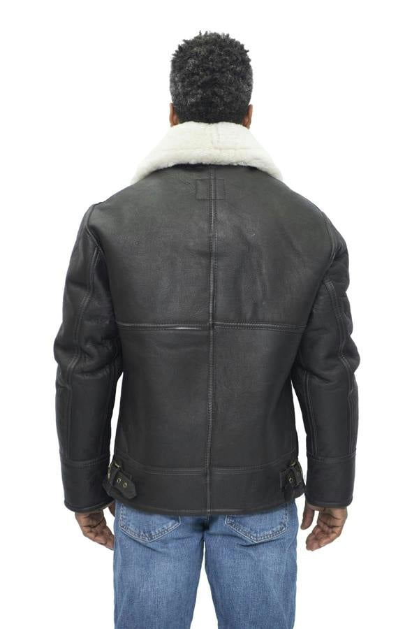 Infinity Leather Mens B3 WW2 Leather Sheepskin Aviator Flying Jacket-Hartland