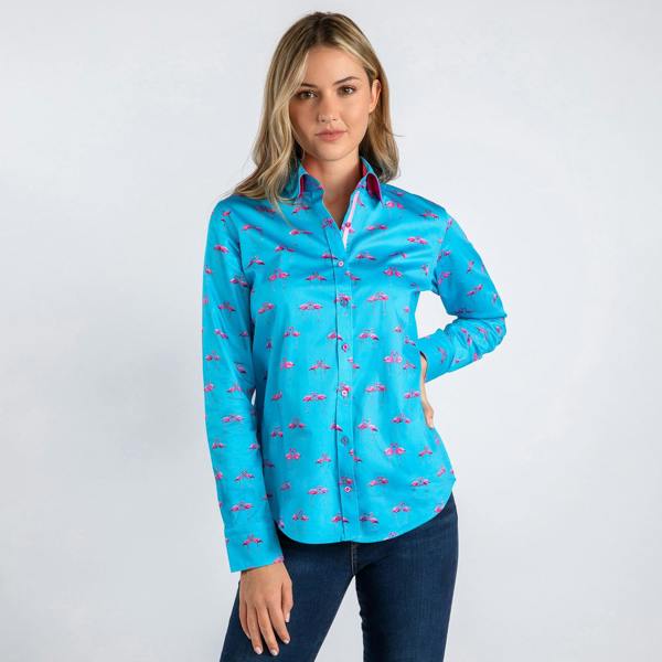 KISSING FLAMINGO WOMENS PRINTED SHIRT - Premium Men's Patterned Shirt by Claudio Lugli | Bold Design, Tailored Fit, Best Printed Shirts