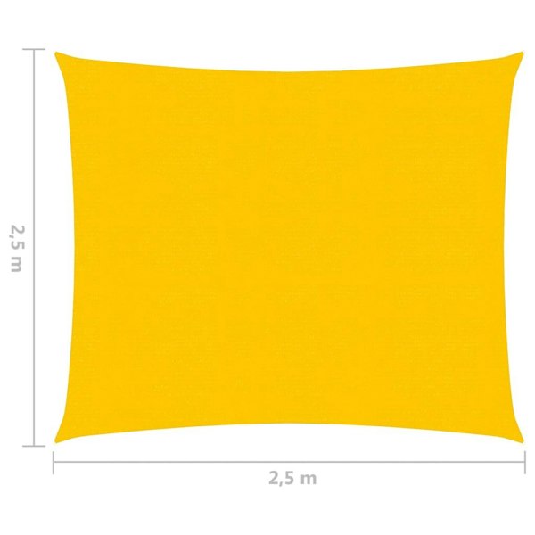 Berkfield Sunshade Sail 160 g/m�__ Yellow 2.5x2.5 m HDPE
