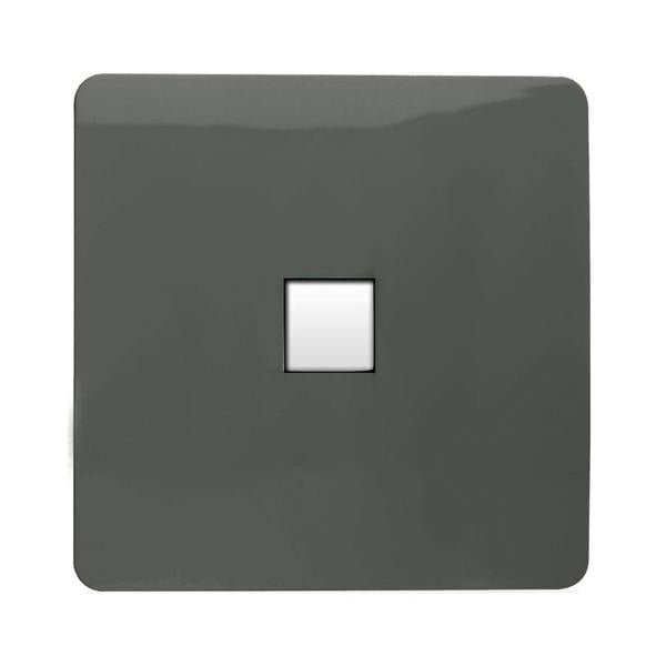 Trendi Switch 1 Gang RJ45 Cat 6 Modern Designer PC Ethernet Socket in Charcoal Grey