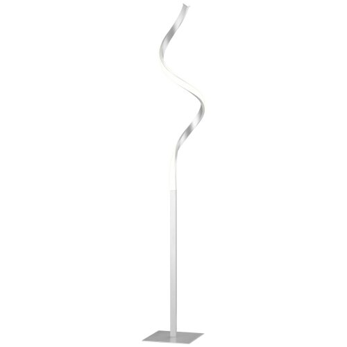 Wyld Haus Marimba Metal Silver Dimmable Spiral Floor Lamp With Adjustable Brightness And Square Base