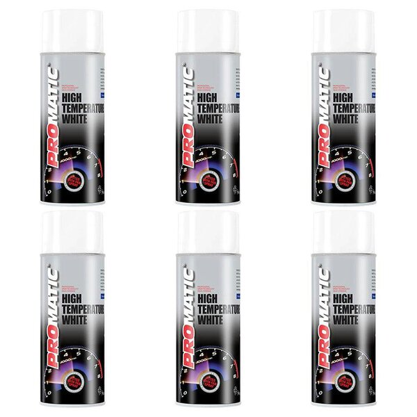 Promatic 6X Promatic White High Temperature Spray Paint 400ml