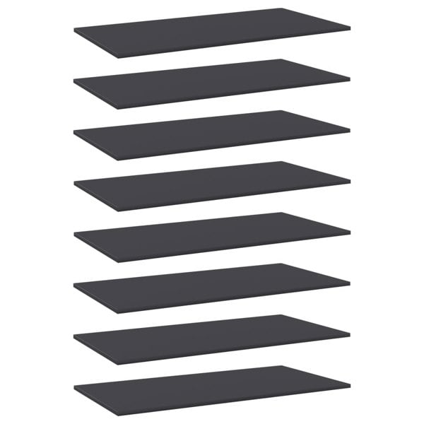 Berkfield Bookshelf Boards 8 pcs Grey 80x30x1.5 cm Engineered Wood