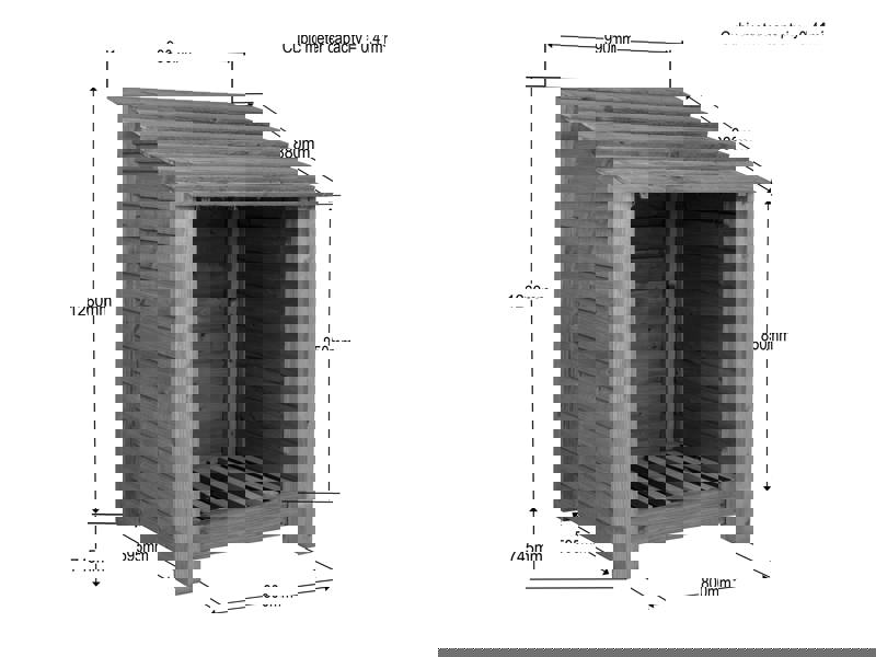 Arbor Garden Solutions Wooden Log Store W-99cm, H-126cm Or 180cm, D-88cm - Brown Finish