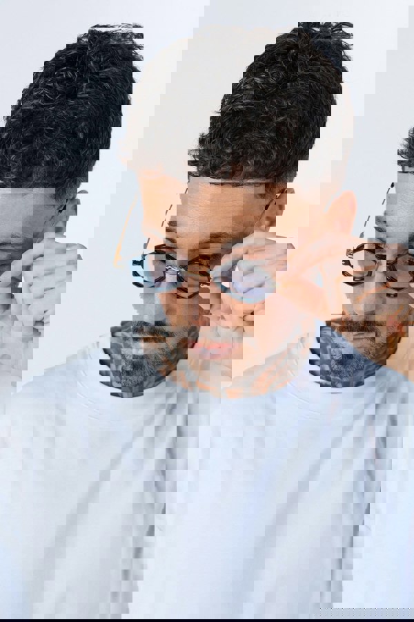 SVNX Diamond Shape Sunglasses in Black Blue