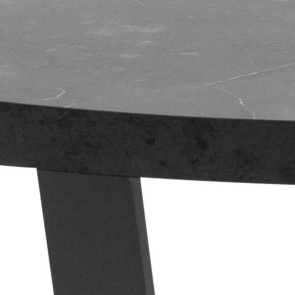 Wyld Haus Stovring Black Marble Effect Round Coffee Table Black Legs
