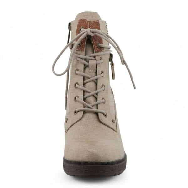 Mustang Women's Off-White High-Heeled Ankle Boots