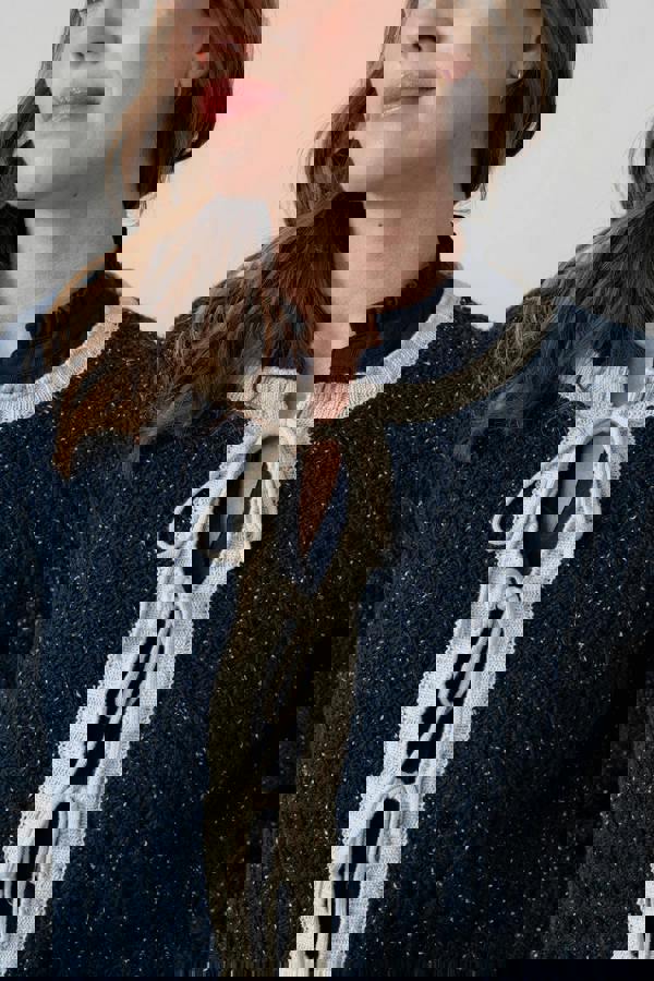 Lily & Me Adelia Tie Front Cardigan Navy