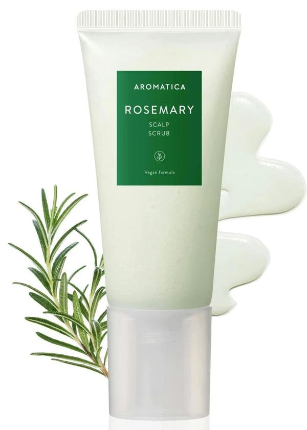 AROMATICA Scrub for treating scalp buildup, dandruff, and oily roots – Purifying Korean sea salt scalp detox from Atelier De Glow UK.